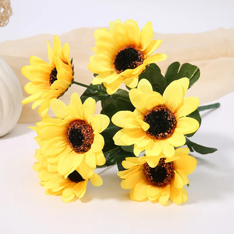 

Sunflower Artificial Flower Silk Flower Living Room Table Decoration Decoration Wedding Sunflower Bouquet
