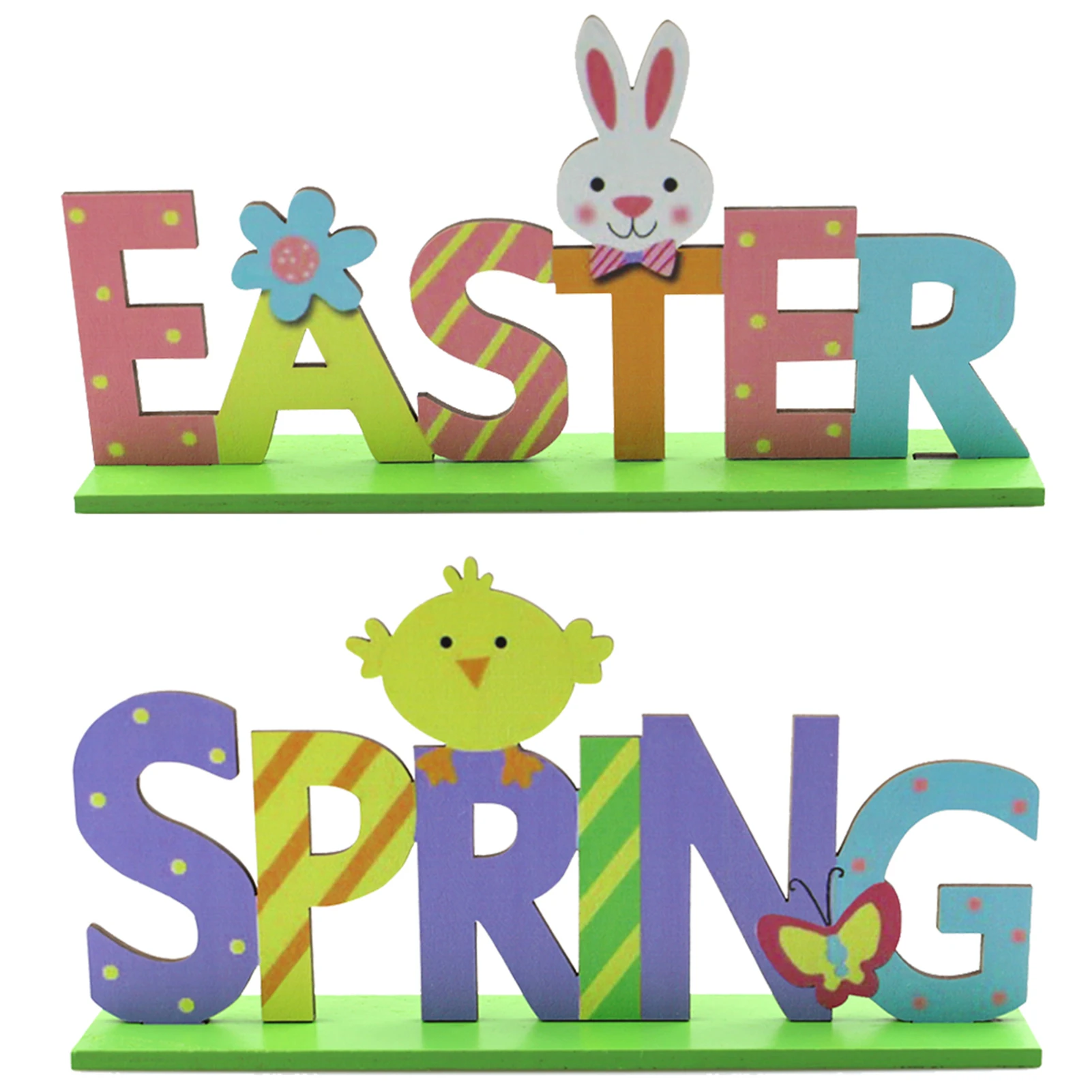 

Spring Chick Easter Bunny Decor Wooden Alphabet Ornaments Easter Decorations for The Home Spring Decor for Living Room Bedroom