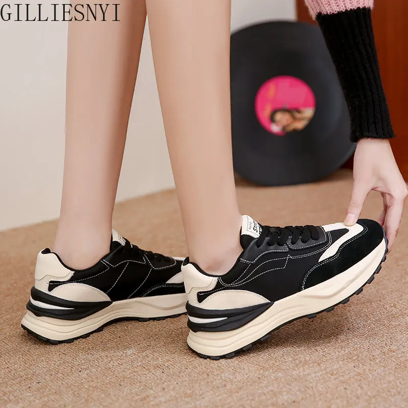 

Женские кроссовки осень-зима 2022 Роскошные модные Папины туфли на толстой платформе уличные женские прогулочные туфли