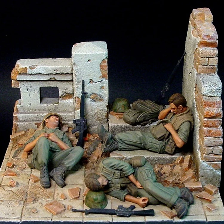 Модель 1/35 фигурка из смолы солдаты армии США Вьетнамская война 3 фигурки и