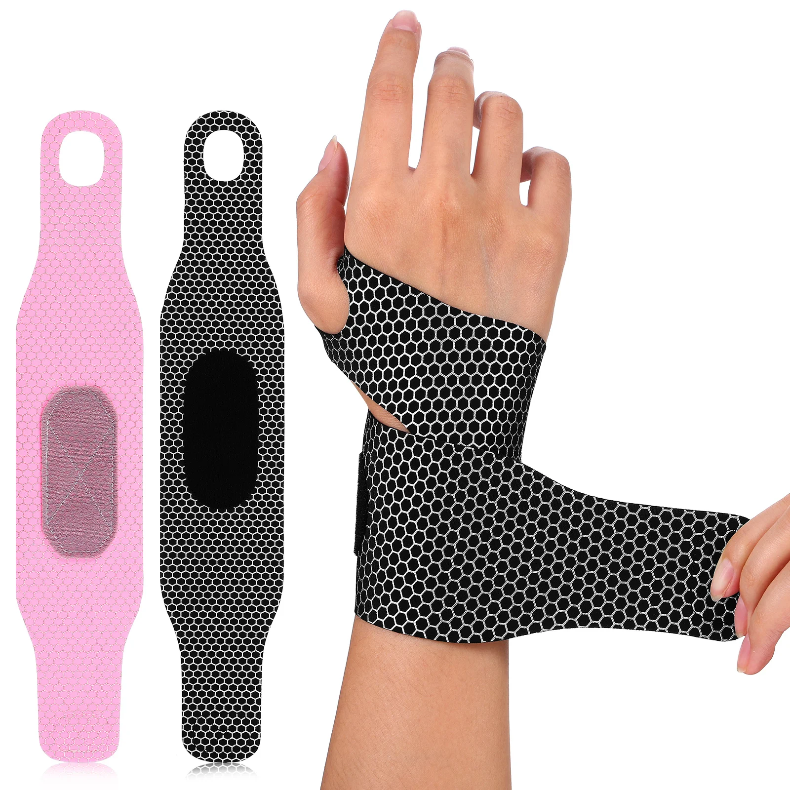 2 шт. регулируемые ремни на запястье (розовый черный) ремешок для туннеля запястья