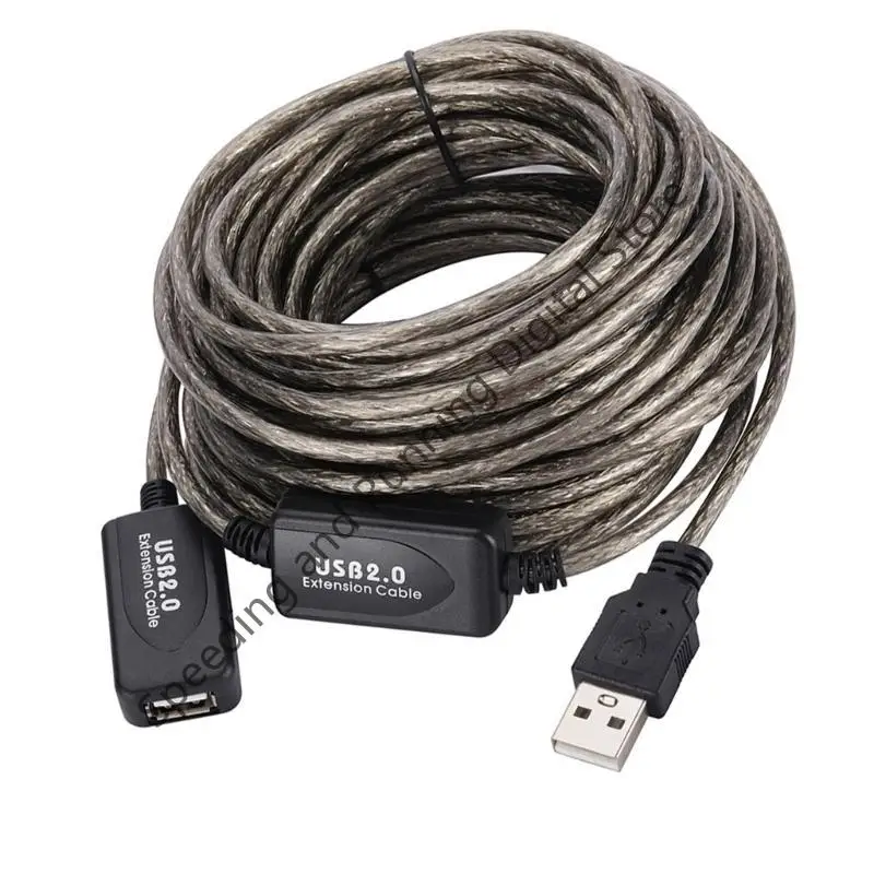 Фото Удлинительный кабель USB 2.0 30 м/20 м/15 м/5 м/10 м USB 2.0 удлинитель USB повторитель удлинитель с усилителем USB-кабель «папа-мама» №4