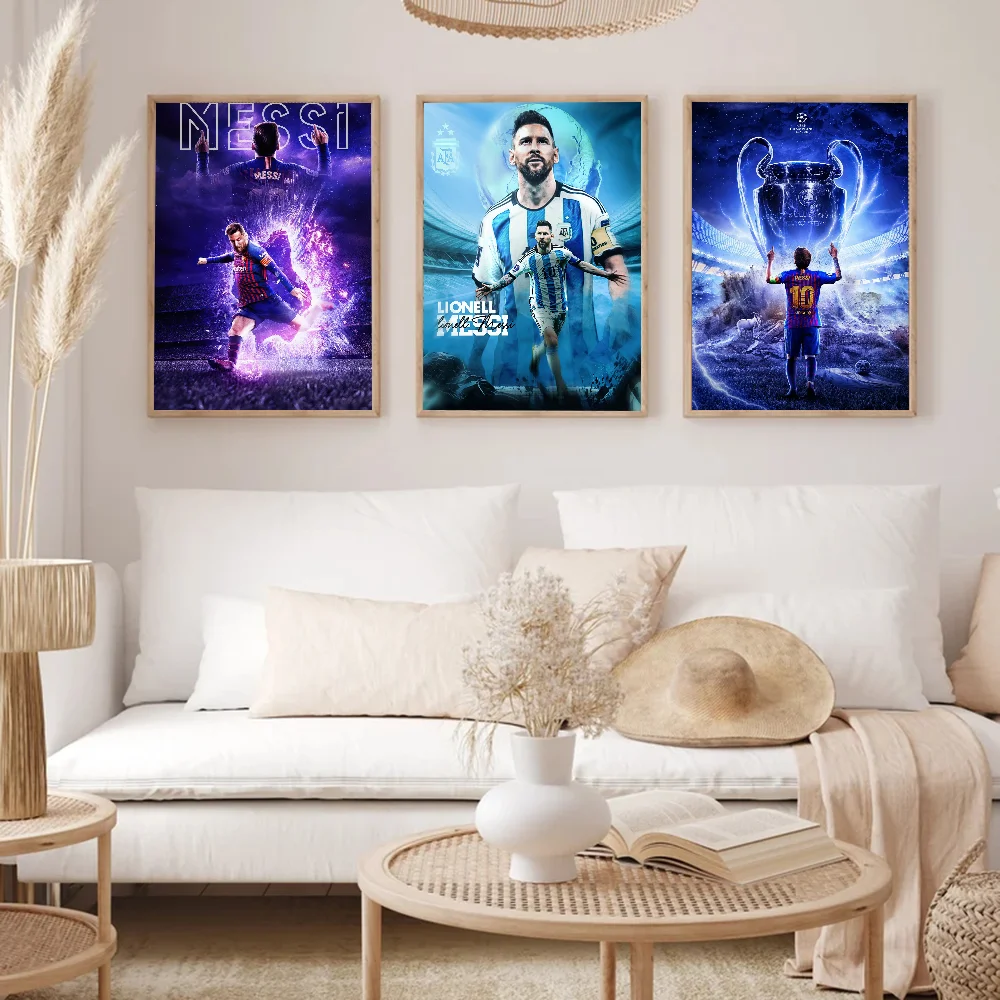 Самоклеящийся Липкий Постер Football Star M-messi Необычная Наклейка На Стену Для