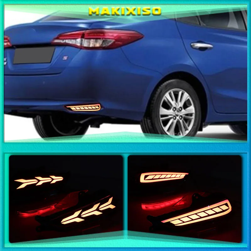 

Для Toyota Yaris 2017 2018 светодиодный Автомобильный задний бампер отражатель задний стоп-светильник балка противотуманная фара