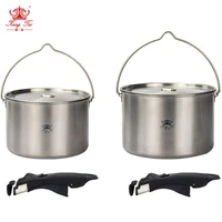 kangtai titanium soup stock pot camping cookware stew pot outdoor survival stock pots handle suitable for electromagnetic gas