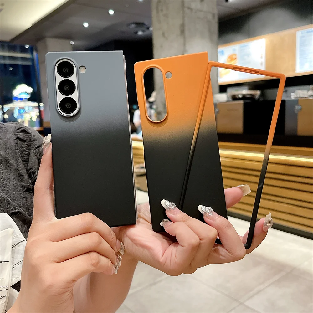 Чехол для телефона Z Fold 6 5 двухцветный градиентный матовый чехол Samsung Galaxy fold 4