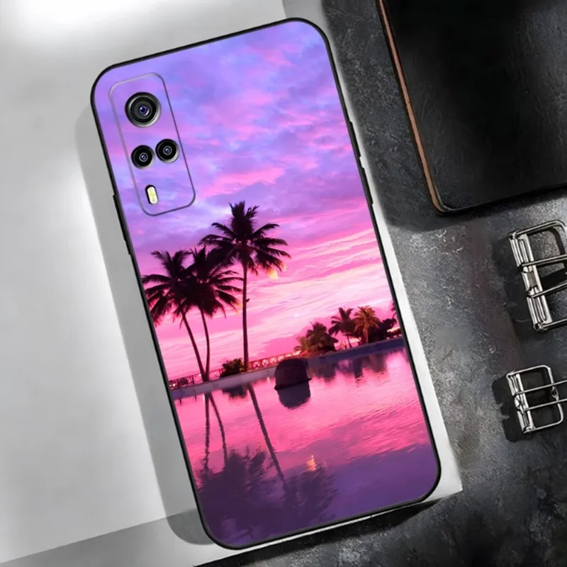 Чехол для телефона с изображением пальмовых деревьев VIVO Y31 IQOO U5 9 V21e V23 Y31s Y73 X60 X70 X80