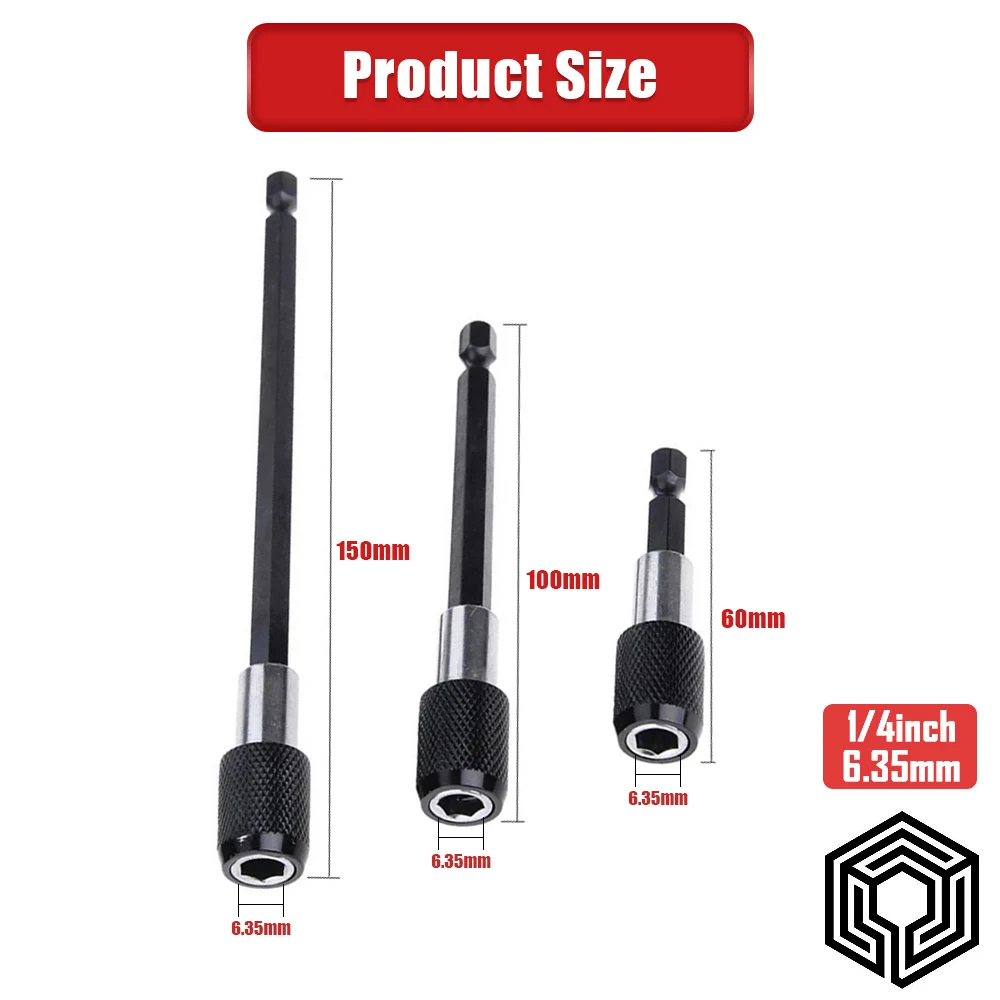 Oauee 1/4 Inch Hex Shank Quick Release Electric Drill Magnetic Screwdriver Bit Adjustable Extension Holder Bar Shank Power Tools