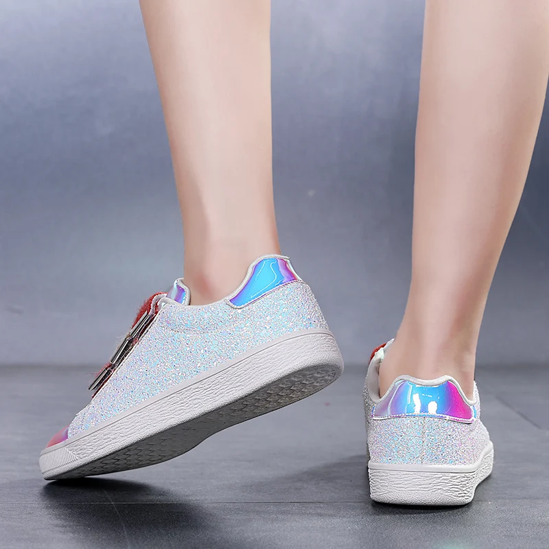 Women's Walking Shoes Canvas Illusion Sports Shoes Women's Casual Shoes 2023 Girls' Women's Shoes Flat Bottom Lace Up Women's