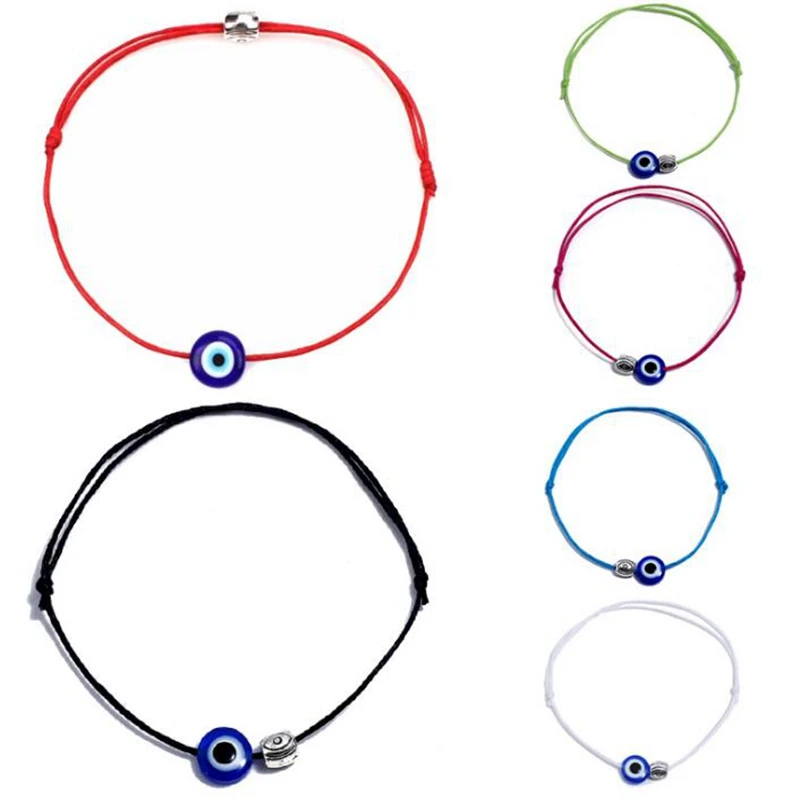 

Turkish Eye Blue Devil Eye Charms Bracelet Lucky Red Color String Thread Rope Bracelet For Protection Child Amulet Aesthetic