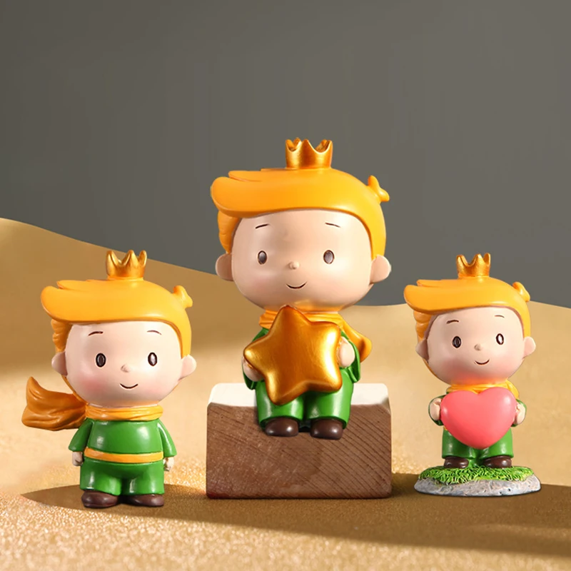 

Nordic Little Prince Resin Figurines Cartoon Mini Decorations Creative Home Living Room Cake Baking Decor Indoor Miniature
