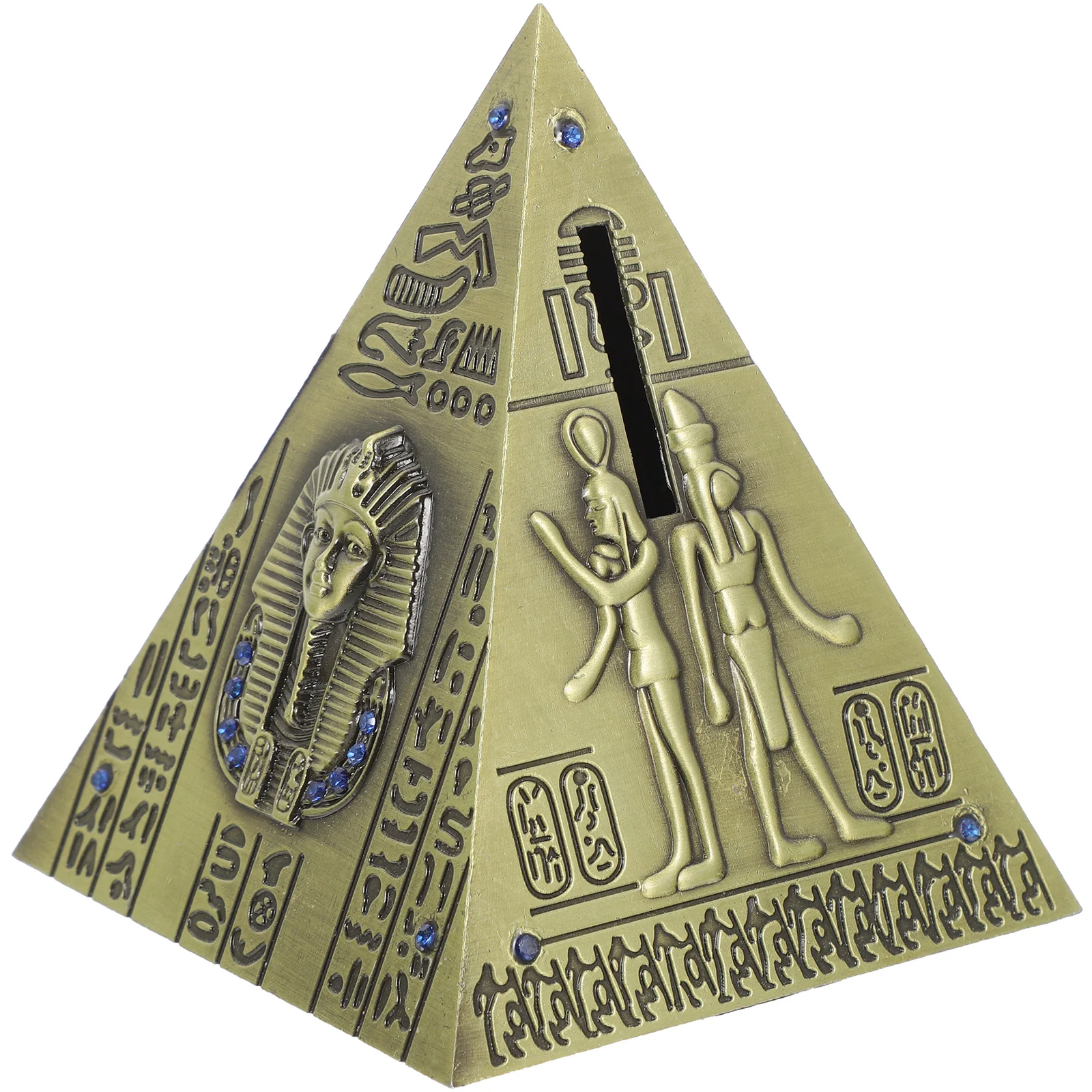 

Pyramid Egyptian Figurine Statue Sculpture Model Egypt Decoration Decor Ornament Ancient Feng Khufu Shui Metal Desktop Desk