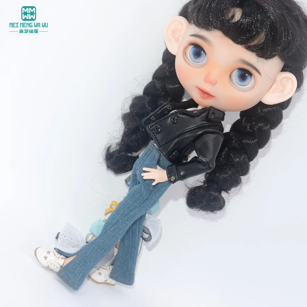 Фото Одежда для кукол блайз Azone OB24, 28-30 см, модные кожаные куртки, джинсы, расклешенные брюки, топ-труба, аксессуары, подарок для девочек, игрушки №3