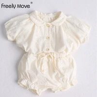 freely move baby girls clothes set new solid t shirtpp shorts summer newborn baby girls clothes infant baby girls clothing suit
