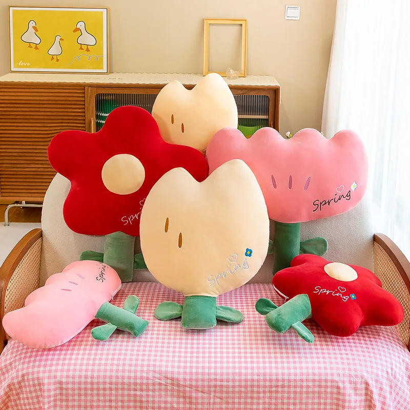 

INS Flower Plush Pillow Plants Tulip Flowers Cushion Office Sofa Decorative Throw Pillows Baby Sleep Stuffed Toys Birthday Gifts