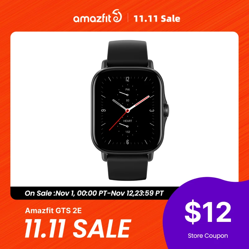  New Global Amazfit GTS 2e Smartwatch 24H  90 Sports Modes Alexa Built-in 5 ATM 24 Days Battery Life Smart Watch for Android 