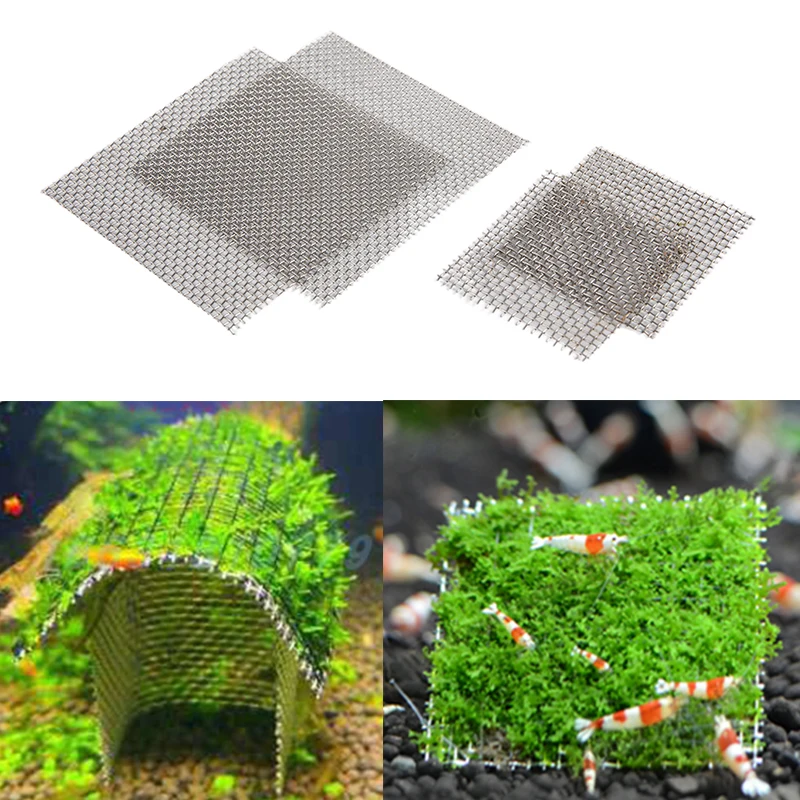 

5Pcs DIY Aquarium Decoration Net For Aquarium Plant Live Stainless Steel Wire Mesh Water Grass Fixed Net Fish Tank Accessories