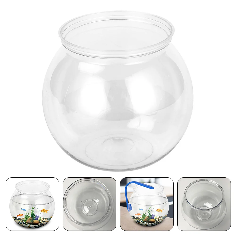 Round Fish Tank Oval Shaped Small Transparent Design Household Micro Landscape Vase Bottle Bowl Globe Home Clear Glass