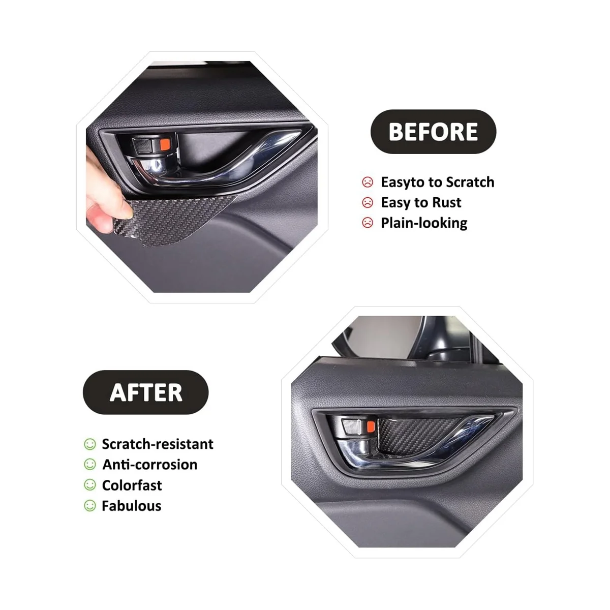 Накладка на внутреннюю ручку автомобиля из углеродного волокна для Subaru BRZ 2022