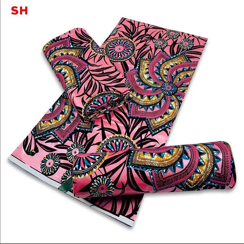 

Hot Sale Fashion African Golden Wax Print 100% Cotton Soft Shiny Ankara Guarunteed Tissu Wax 6yards for Sewing Y208-1