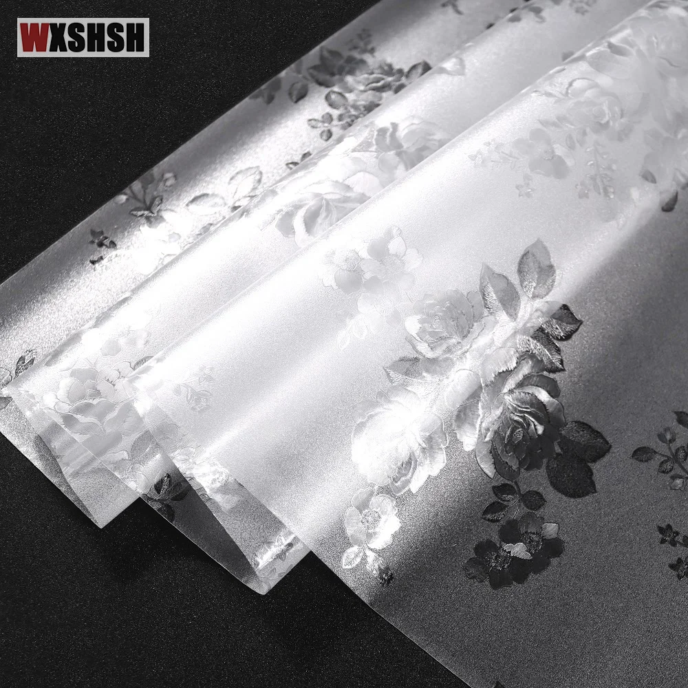 Стеклянная наклейка Электростатическая китайская Роза узор ПВХ домашний декор