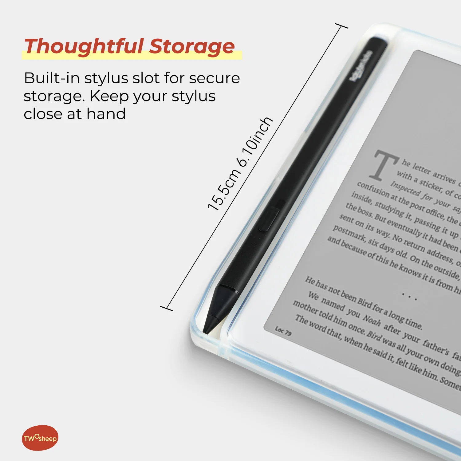 Съемный магнитный чехол Twosheep Campus для Kobo Libra Colour Libra2, подставка для ручки, акриловый прозрачный чехол, смарт-чехол (art.: 3920dc31be4e2) - 3920dc31be4e2