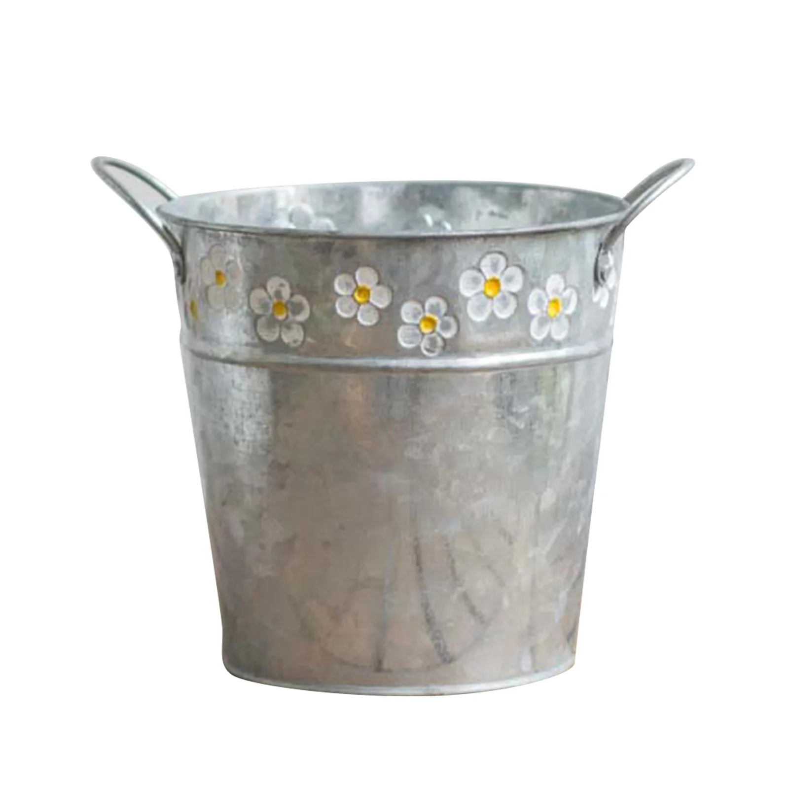 

Dried Flower Flower Vase Flower Bucket Flower Arrangement Balcony Flower Pot Iron Bucket Retro Old Wrought Iron Hanging Bucket