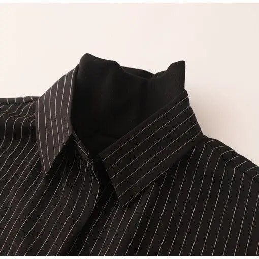 Женская рубашка-блуза с высоким воротником рубашки из двух предметов в