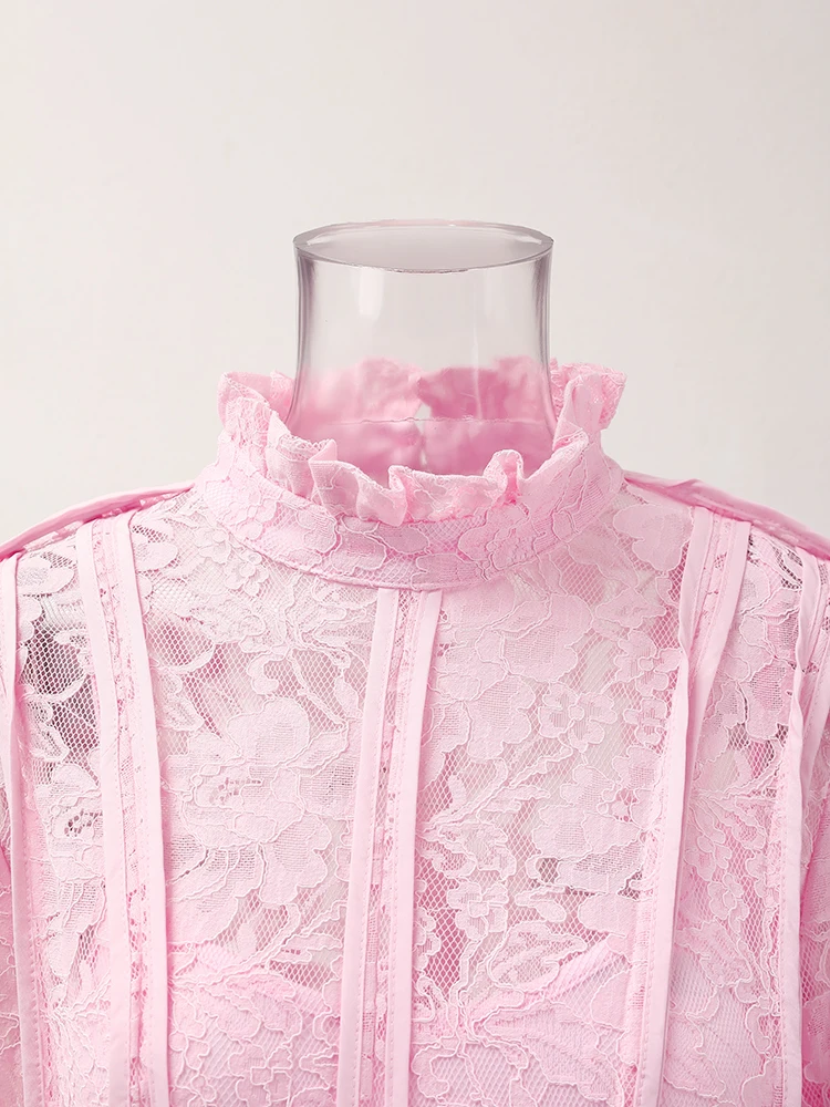 QMQA модные женские вечерние платья с воротником-стойкой и высокой талией длинными