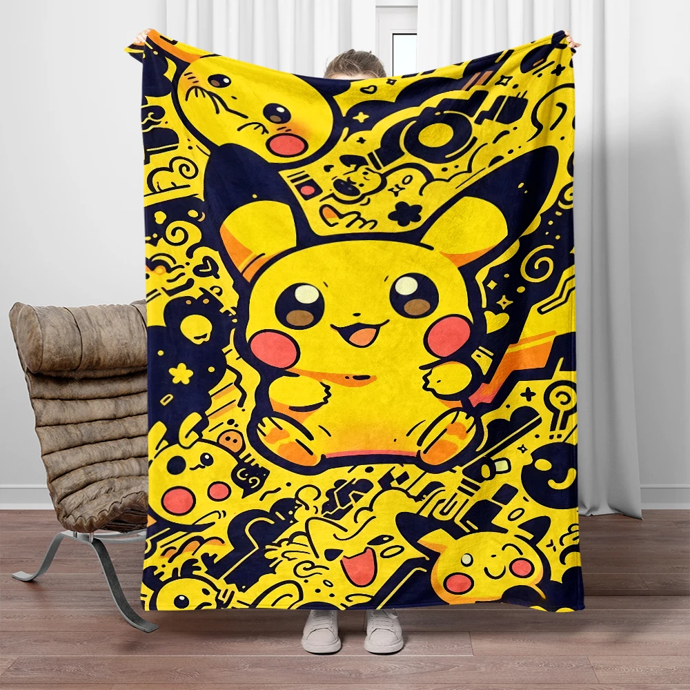 Фланелевые пушистые флисовые одеяла покемона Пикачу в японском стиле детские