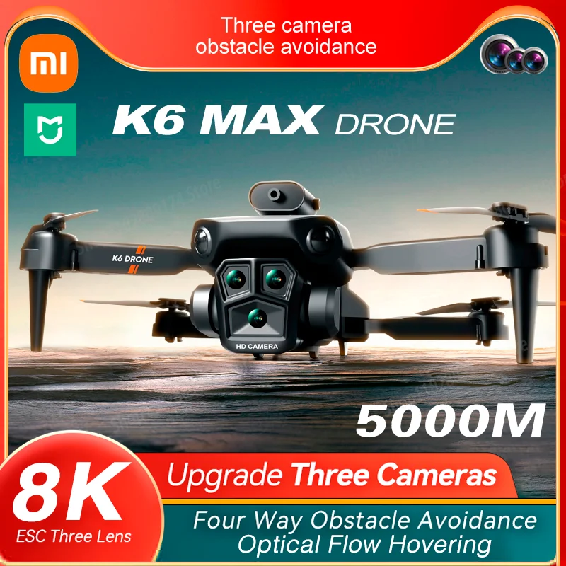 

Xiaomi MIJIA K6 Max Drone Professinal 8K HD Three Cameras Wide Angle Optical Flow Four-way Obstacle Avoidance Quadcopter 5000M