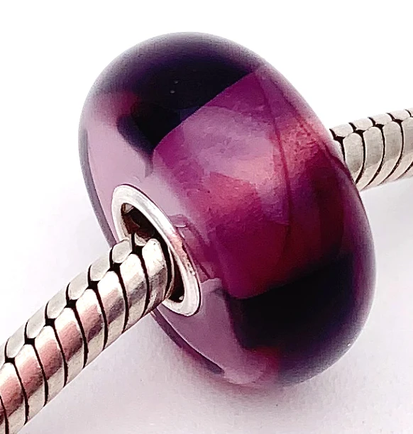 

PJG112 100% Стерлинговое Серебро S925 пробы бусины из муранского стекла подходят для европейских шармов браслетов DIY Ювелирные изделия лэмпворк ручной работы