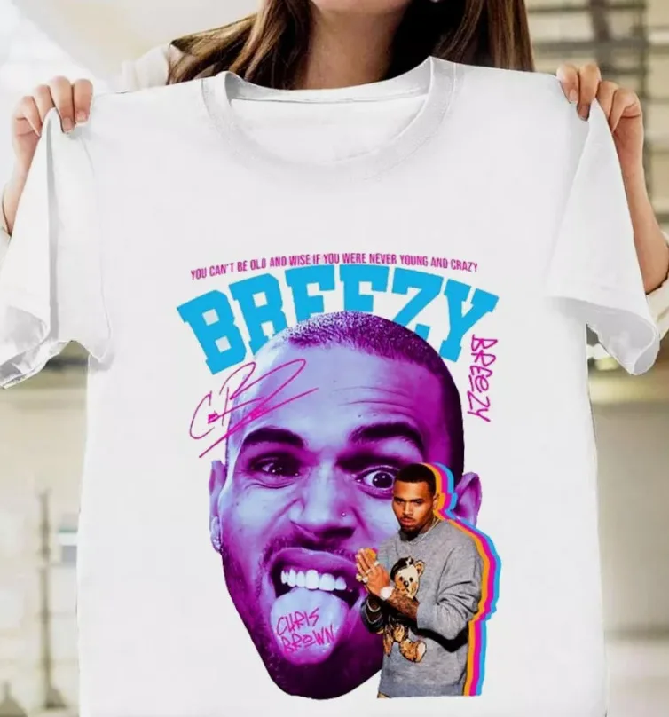 Новая футболка в стиле хип-хоп с изображением Криса Брауна