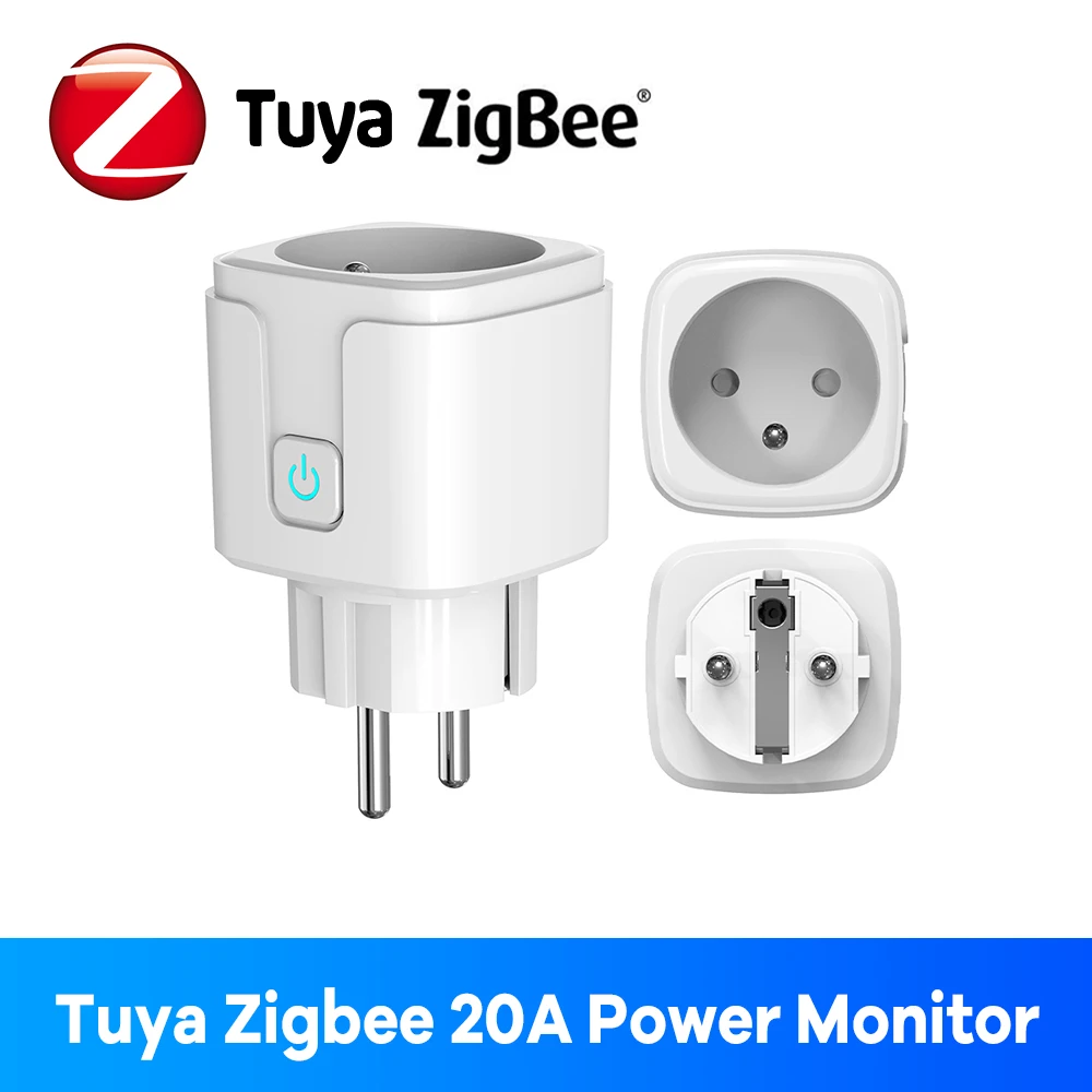 

Умная вилка France Tuya Zigbee 16A с монитором энергии, управление приложением, таймером обратного отсчета, групповое управление, работает с Alexa Google Assistan