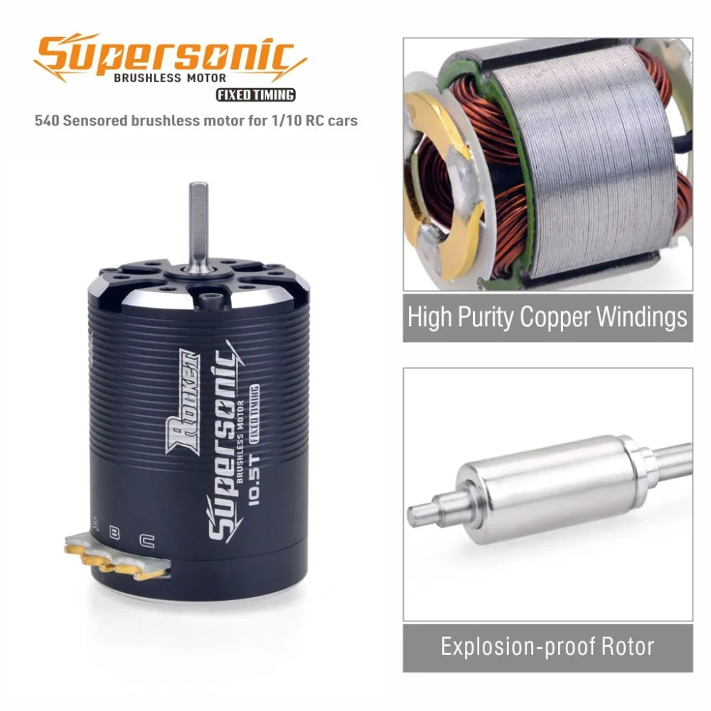 Hobbywing 10BL120 ESC Rocket Supersonic 540 8.5T 10.5T 13.5T Sensored Brushless Motor for Modified Spec Stock 1/10 RC Car |