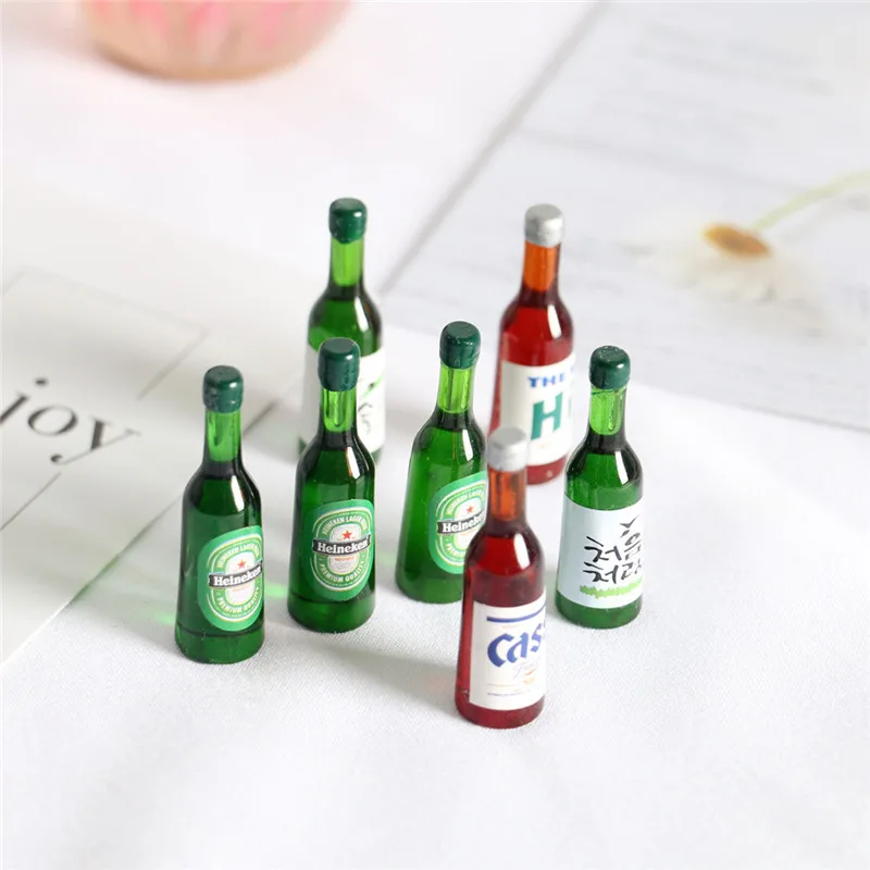 5pcs Dollhouse Mini Beer Bottle Miniature Items Drink Korea Sake BJD Dolls House Accessories Bar Decorations Photography Props