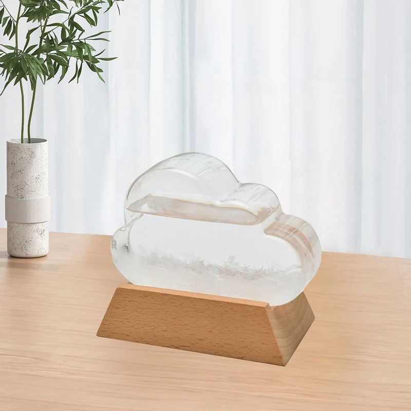 

Weather Predictor Creative Storm Glass Cloud-Shape Weather Forecast Bottle Decorative Bottle Weather Forecaster Station for Home