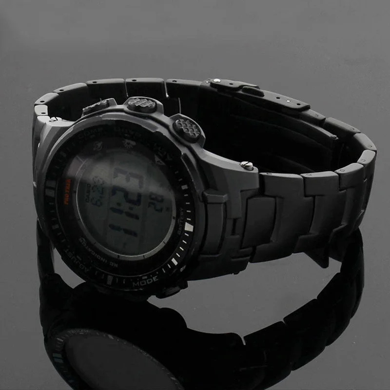 Фото Ремешок из нержавеющей стали для Casio PROTREK PRW-3000 3100 6000 6100, мужской спортивный Сменный ремень с складной пряжкой, 16 мм №2