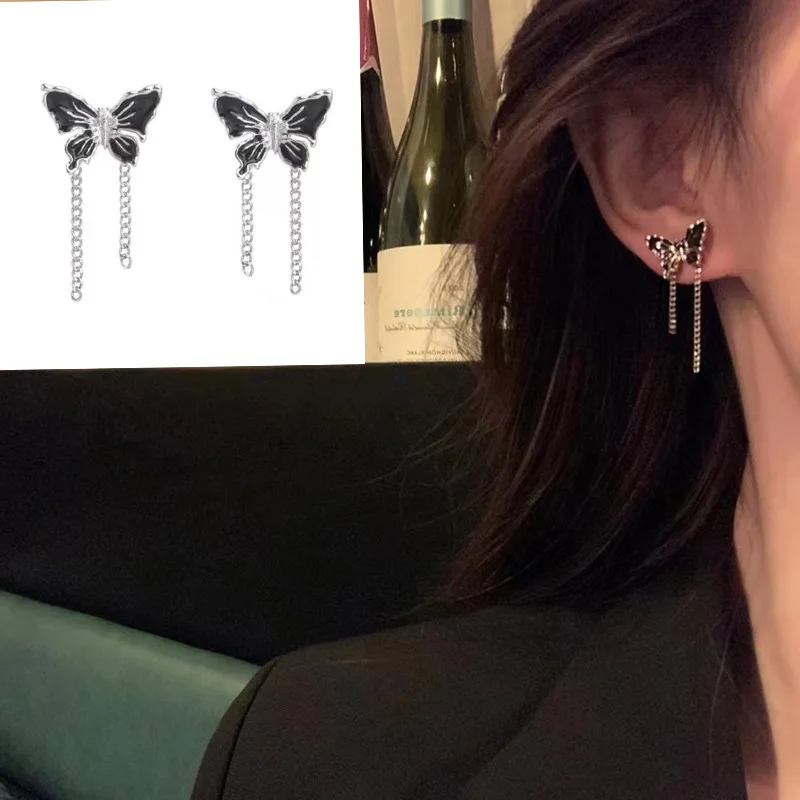 1 пара, женские серьги-гвоздики в виде бабочки