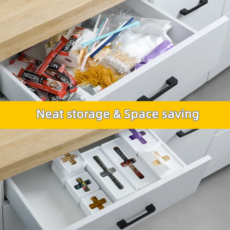 Multifunctional Splicing Storage Box Cross Groove Plastic For Drawer Desktop Sorting Makeup Organizer Save Space New |