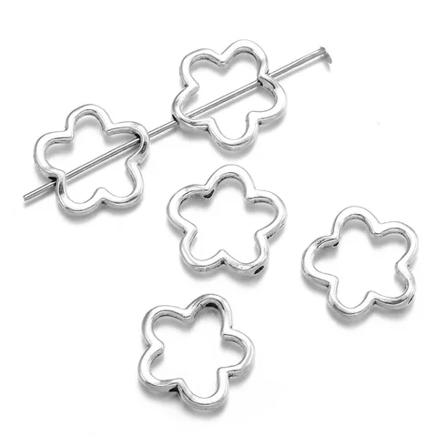 Антикварные цветочные бусины из сплава 20 шт.