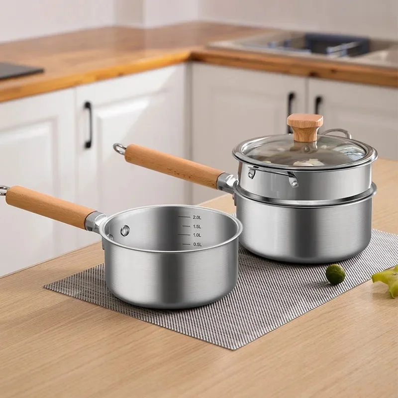 

316 Medical Stainless Steel Baby Food Supplement Pot Milk Pot Non-stick Pot Baby Hot Milk Pot Dormitory Cooking Noodle Pot