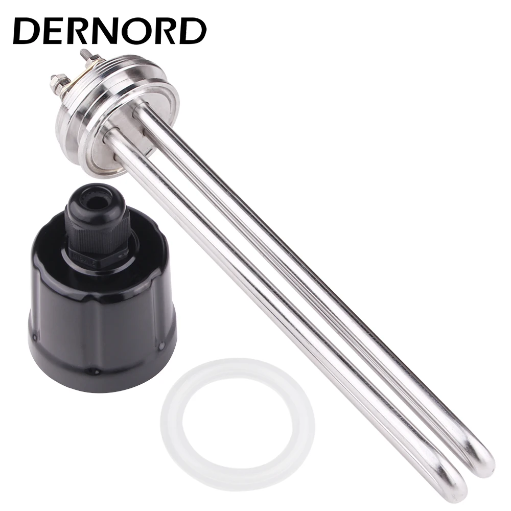 

DERNORD 1.5'' Tri-Clamp Brewing Heating Element SUS304 Electric Immersion Tube for Water Boiler 220v 2500w/3500w/4500w