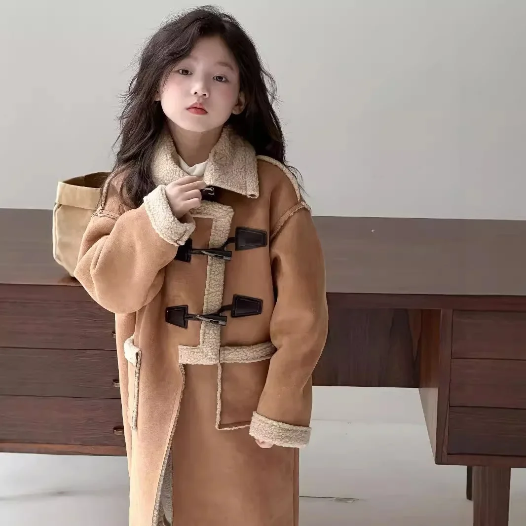 Пальто для девочек 2024 зимняя новая детская одежда детское пальто в иностранном