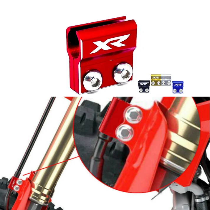 Мотоциклетный логотип XR передний тормозной зажим для шланга HONDA XR250R XR400R 1996-2004 XR400