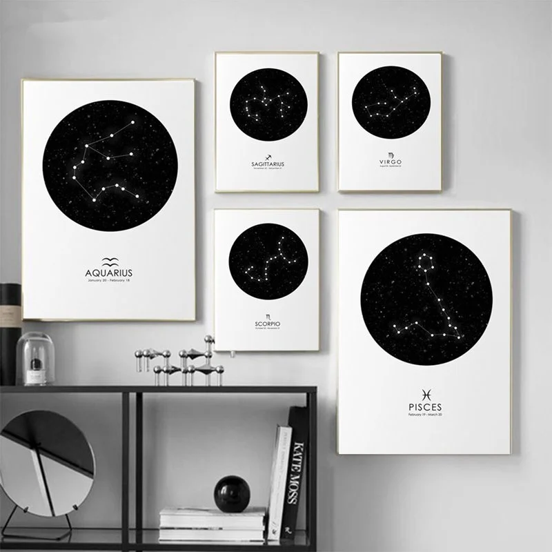 

Constellation Paintings On The Wall Nursery Astrology Sign Geometric Print Art Canvas Poster Living Room Decor Home Wall Picture