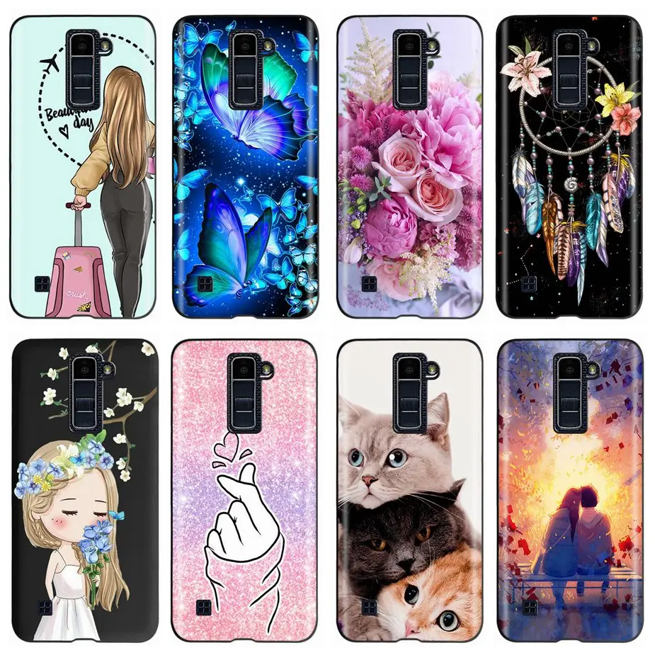 Фото Чехол для LG K10, милый чехол с рисунком, мягкий силиконовый матовый чехол для LG K10, K420, K430 K, 10, задние Чехлы для LG K10 2016, чехол-бампер №1