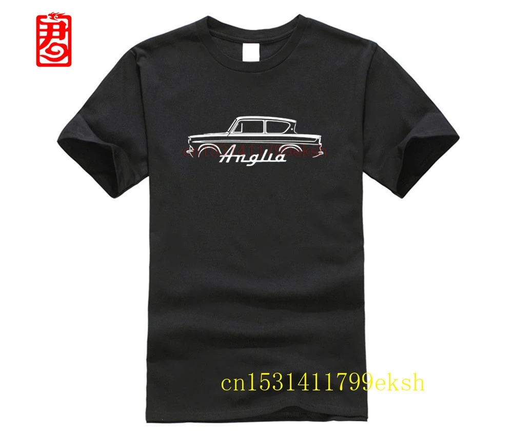 

2023 New Fashion Summer Tee Shirt RETRO America ANGLIA INSPIRED CLASSIC CAR T-SHIRT Cotton T-shirt