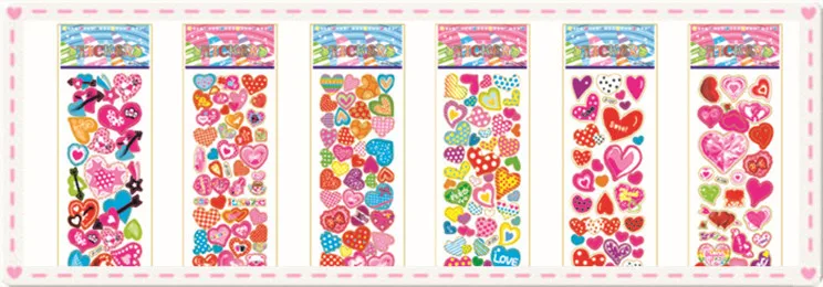 3D Стикеры Детские Игрушки Нарядиться Мультфильм Дети Девочки Куклы Буквы Цифры Фрукты Овощи Улыбка Сердце Пузырь.