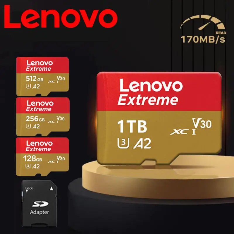 Lenovo 2TB 1TB SD-карта 64 ГБ 256 512 1 ТБ Class10 Высокоскоростной SSD Micro TF Флэш-памяти для камеры